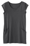 Women's Organic Cotton Cap Sleeve Tunic with Pockets - Titanium
