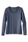 Women's Organic Cotton Scoop Neck Long Sleeve Tee - Slate