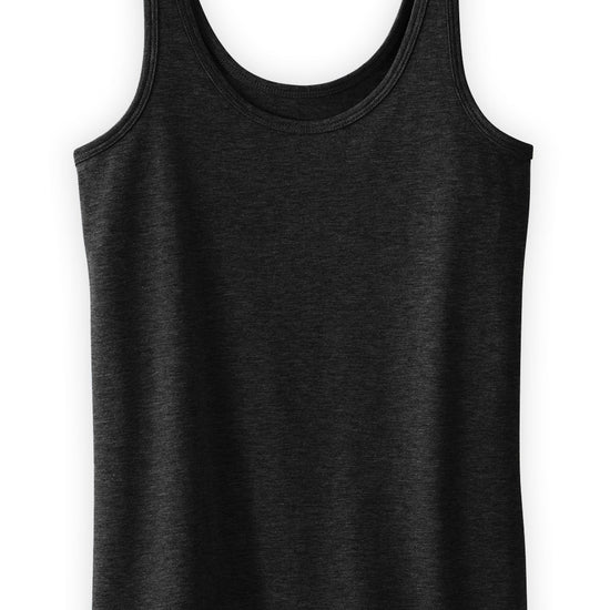 Women's Luxe 100% Organic Cotton Tank Top - Dark Charcoal Heather