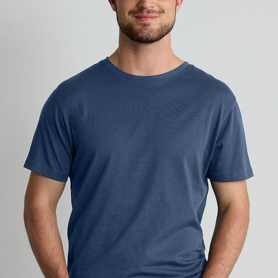 Men's 100% Organic Cotton Crew Neck T-Shirt - Indigo