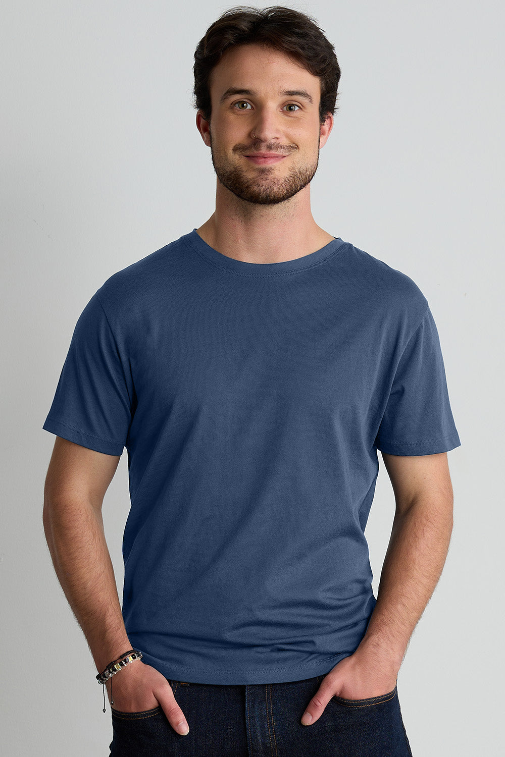 Men's 100% Organic Cotton Crew Neck T-Shirt - Indigo