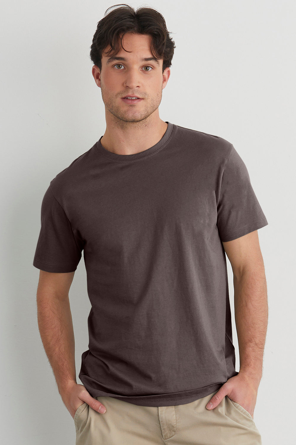 Men's 100% Organic Cotton Crew Neck T-Shirt - Iron