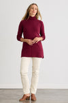 organic cotton tunic mock neck tunic - fair indigo