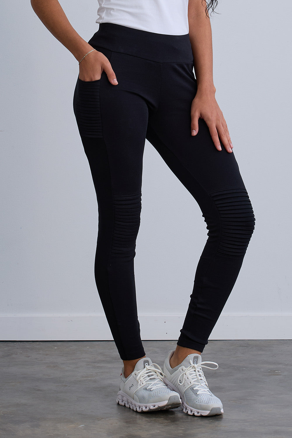 organic cotton moto seamed leggings
