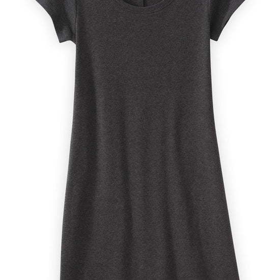 Women's 100% Organic Cotton T-Shirt Dress - Dark Charcoal Heather