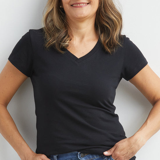 Women's Organic Cotton V-Neck T-shirt - Black