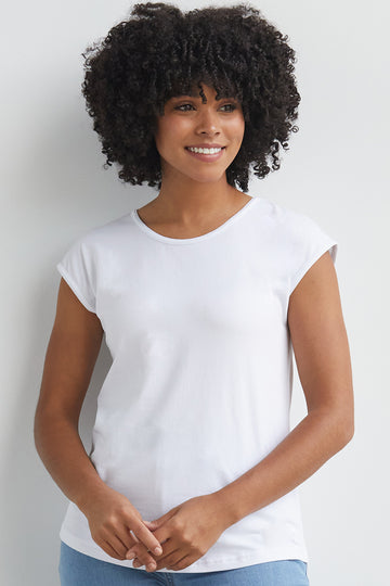 womens organic easy t-shirt - white - fair indigo fair trade ethically made