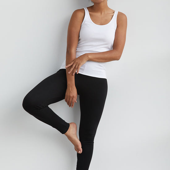 Women's Organic 100% Cotton Leggings - Black