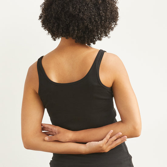 Women's Luxe 100% Organic Cotton Tank Top - Black
