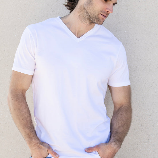 Men's Organic Cotton V-Neck T-Shirt - White