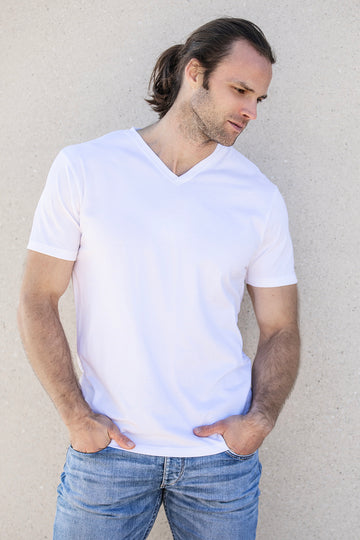 Men's Organic Cotton V-Neck T-Shirt - White