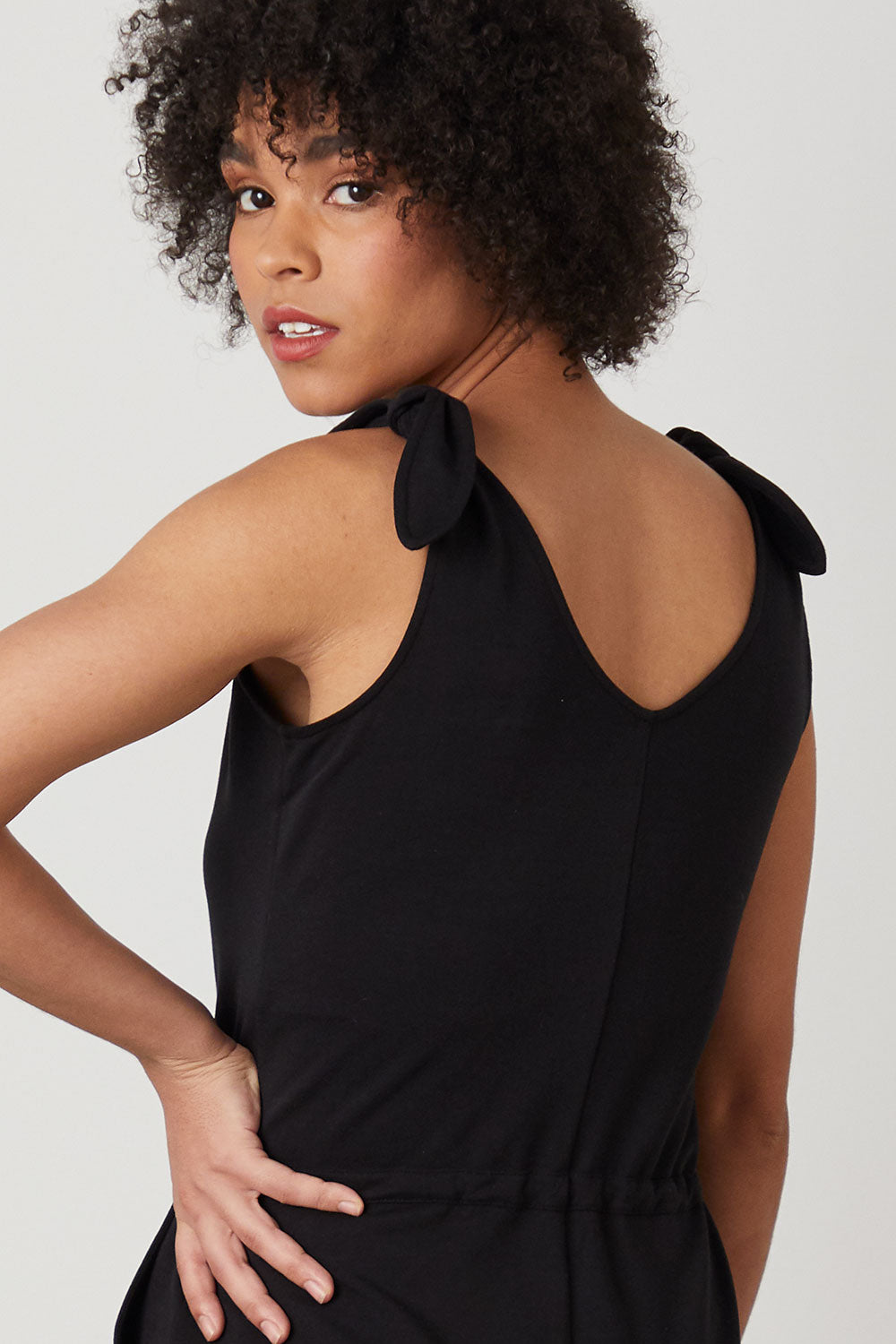 Women's Organic French Terry Jumpsuit - Black