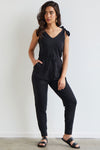 Women's Organic French Terry Jumpsuit - Black