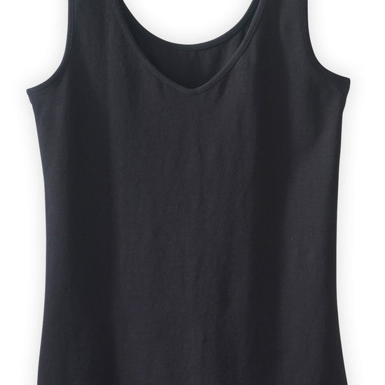 Women's Organic Cotton Reversible 2 in 1 Tank Top - Black